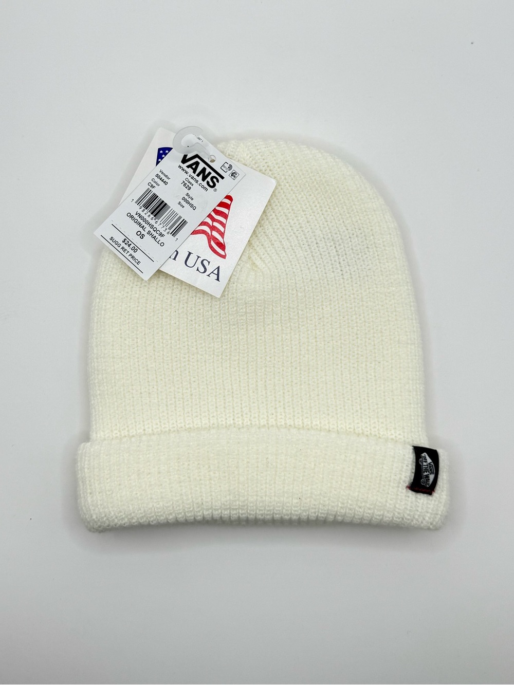 Vans Kids Cream Knit Cuffed Beanie